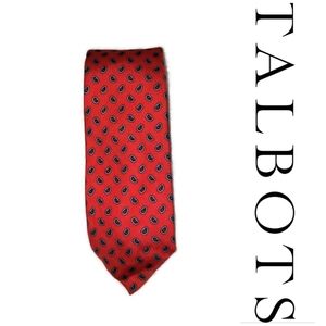 Talbot mens red tie with multicolored paisley pattern